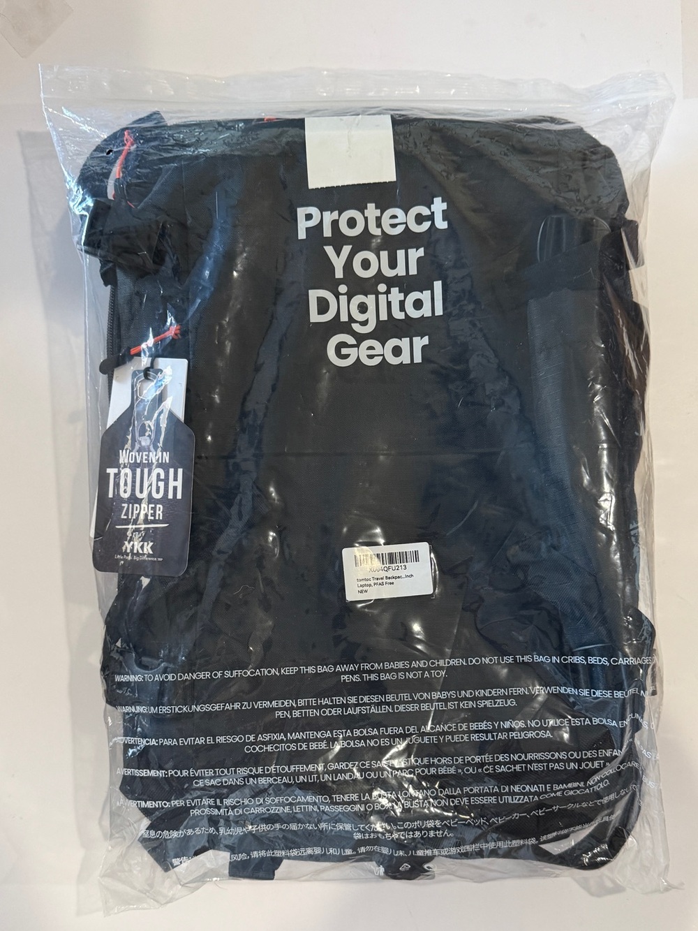 tomtoc Travel Backpack 40L, TSA Carry On Bag Flight Approved, Black - Picture 10 of 10